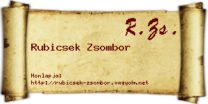 Rubicsek Zsombor névjegykártya